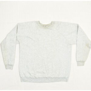 Action Men's Pullover Sweatshirt Stained Crew Neck Cotton Gray Size XL VTG 80's